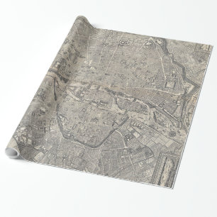 Vintage Map of Paris France (1652) Wrapping Paper