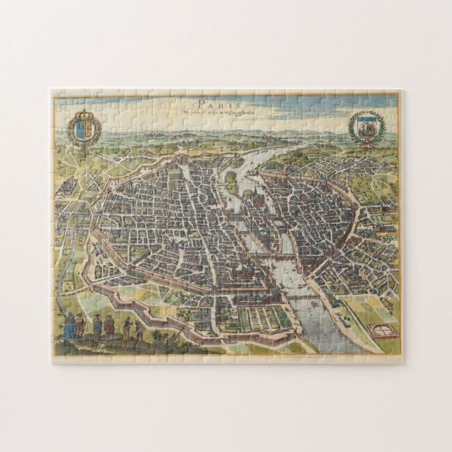 Vintage Map of Paris France (1655) Jigsaw Puzzle (Horizontal)