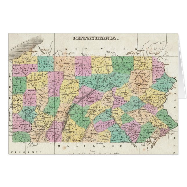 Vintage Map of Pennsylvania (1827) (Front Horizontal)