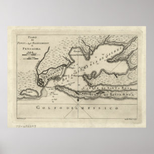 Vintage Map of Pensacola Florida (1763) Poster