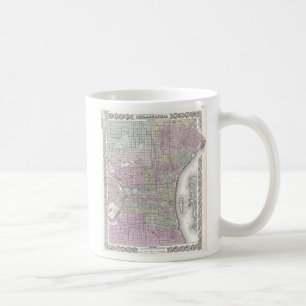 Vintage Map of Philadelphia (1855) Coffee Mug