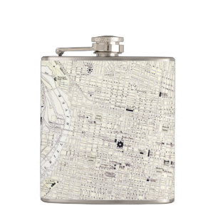 Vintage Map of Philadelphia (1885) Hip Flask