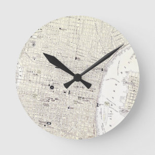 Vintage Map of Philadelphia (1885) Round Clock