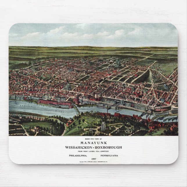 Vintage Map of Philadelphia Mouse Mat (Front)