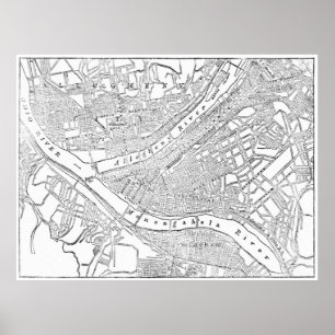 Vintage Map of Pittsburgh (1885) Poster