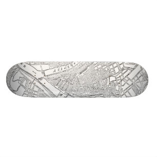 Vintage Map of Pittsburgh (1885) Skateboard