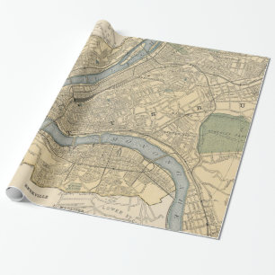 Vintage Map of Pittsburgh PA (1891) Wrapping Paper