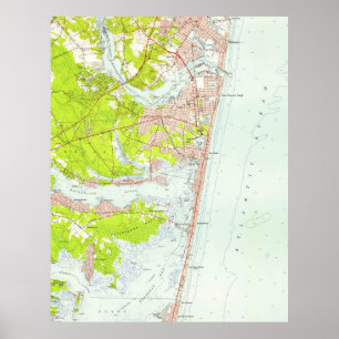 Vintage Map of Point Pleasant NJ (1953) Poster
