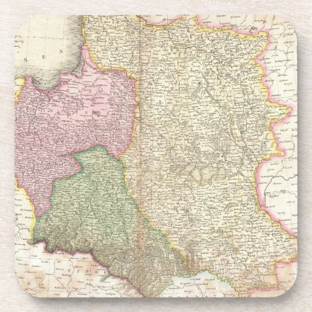 Vintage Map of Poland (1818) Coaster (Front)