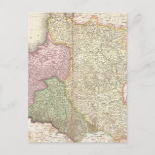 Vintage Map of Poland (1818) Postcard