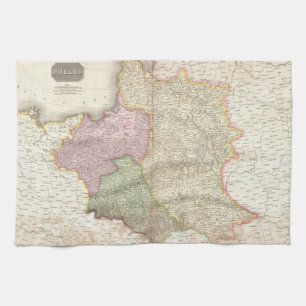 Vintage Map of Poland (1818) Tea Towel