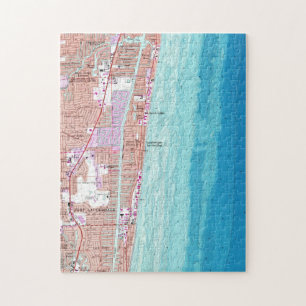 Vintage Map of Pompano Beach Florida (1962) Jigsaw Puzzle