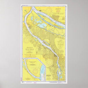 Vintage Map of Portland OR (1974) Poster