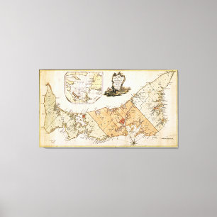 Vintage Map of Prince Edward Island (1775) Canvas Print