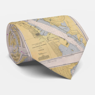 Vintage Map of Providence Harbour RI (1941) Tie