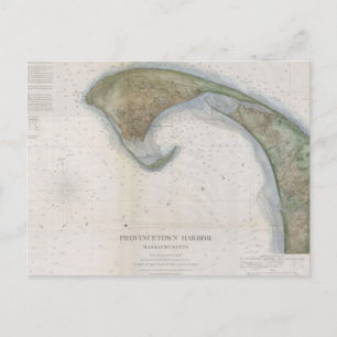 Vintage Map of Provincetown Postcard