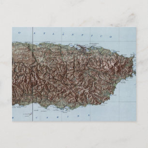 Vintage Map of Puerto Rico (1952) Postcard