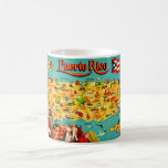 Vintage Map of Puerto Rico  Coffee Mug<br><div class="desc">A vintage,  very colourful postcard map of Puerto Rico repurposed!</div>