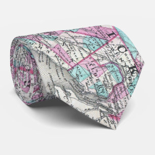Vintage Map of Quebec and New Brunswick (1870) Tie