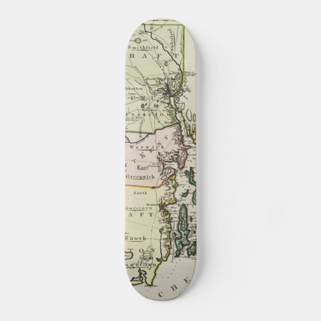 Vintage Map of Rhode Island (1797) Skateboard (Front)