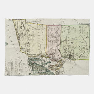 Vintage Map of Rhode Island (1797) Tea Towel