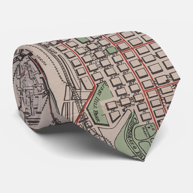 Vintage Map of Richmond VA (1914) Tie (Rolled)