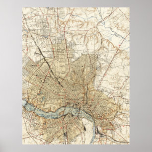 Vintage Map of Richmond Virginia (1934) Poster