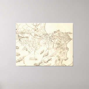 Vintage Map of Rio de Janeiro Brazil (1896) Canvas Print