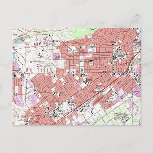 Vintage Map of Riverside California (1967) Postcard (Front)