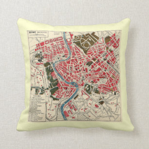 Vintage Map of Rome Cushion