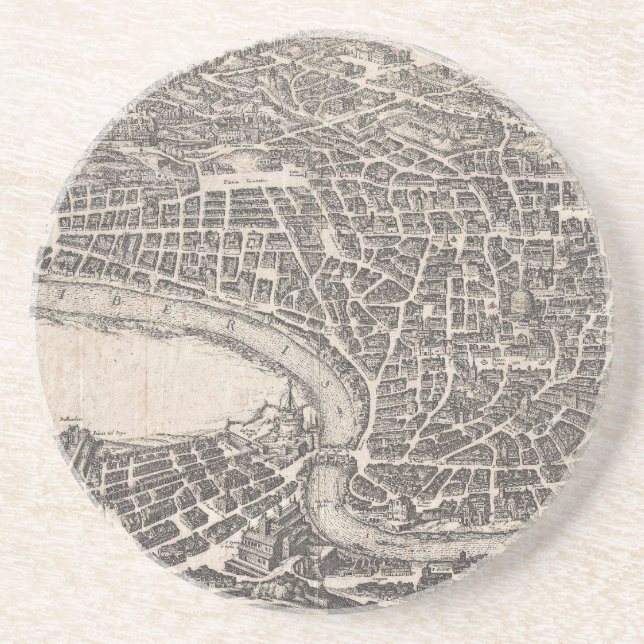 Vintage Map of Rome Italy (1652) Coaster (Front)
