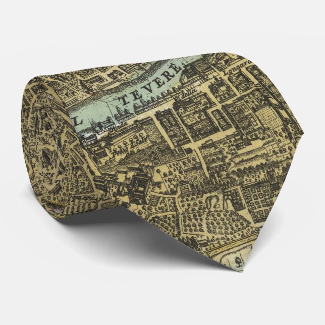 Vintage Map of Rome Italy (1716) Tie (Rolled)