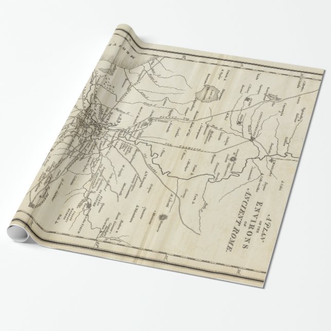 Vintage Map of Rome Italy (1821) Wrapping Paper (Unrolled)