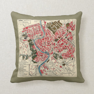 Vintage Map of Rome Pillow