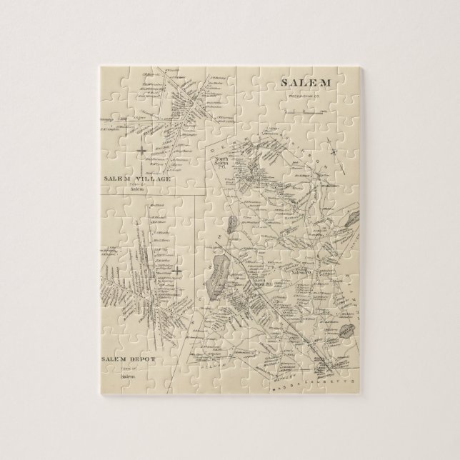 Vintage Map of Salem Massachusetts (1892) Jigsaw Puzzle (Vertical)