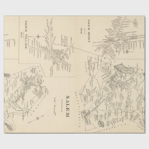 Vintage Map of Salem Massachusetts (1892) Wrapping Paper