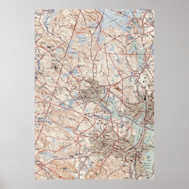 Vintage Map of Salem Massachusetts (1942) Poster (Front)