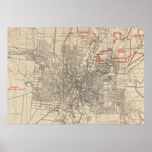 Vintage Map of San Antonio Texas (1903) Poster