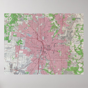 Vintage Map of San Antonio Texas (1953) Poster