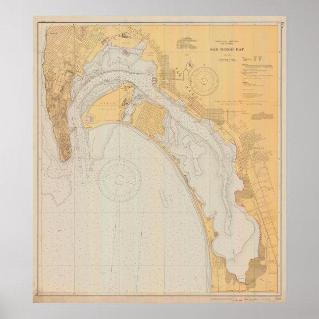 Vintage Map of San Diego CA (1935) Poster (Front)