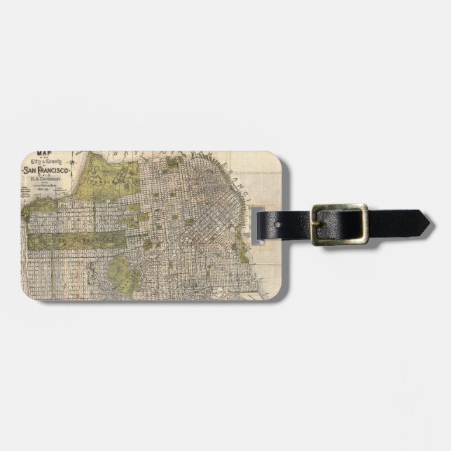Vintage Map of San Francisco (1932) Luggage Tag (Front Horizontal)