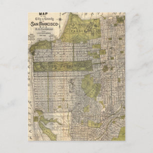 Vintage Map of San Francisco (1932) Postcard