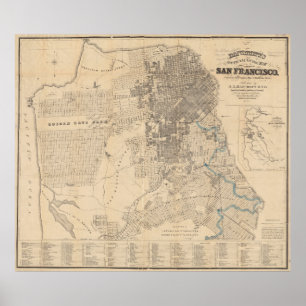 Vintage Map of San Francisco CA (1881) Poster