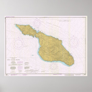 Vintage Map of Santa Catalina Island CA (1977) Poster