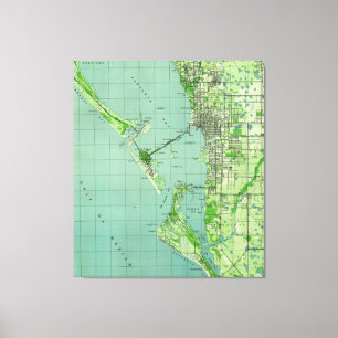 Vintage map of Sarasota Florida (1944) Canvas Print