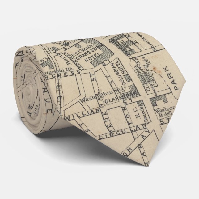 Vintage Map of Saratoga Springs NY (1895) Tie (Rolled)