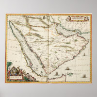 Vintage Map of Saudi Arabia (1662)
