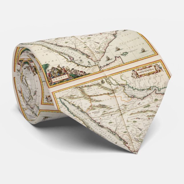 Vintage Map of Saudi Arabia (1662) Tie (Rolled)