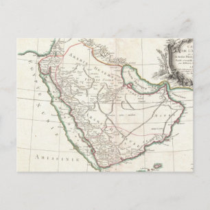 Vintage Map of Saudi Arabia (1771) Postcard