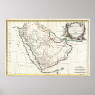 Vintage Map of Saudi Arabia (1771) Poster